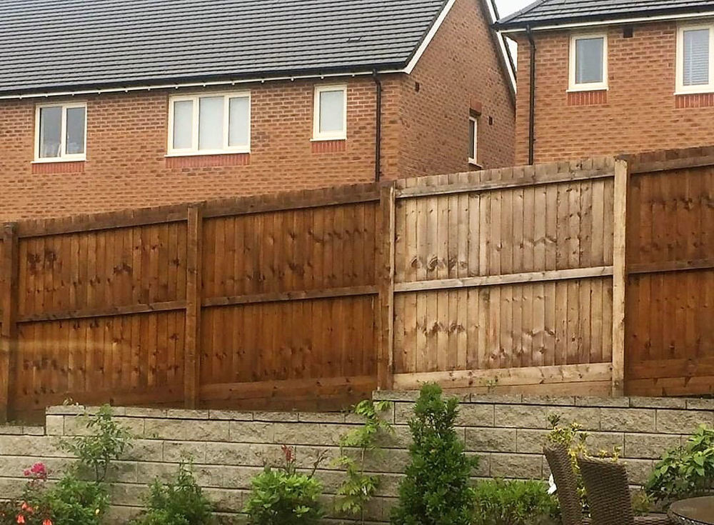 Discoloured garden fence